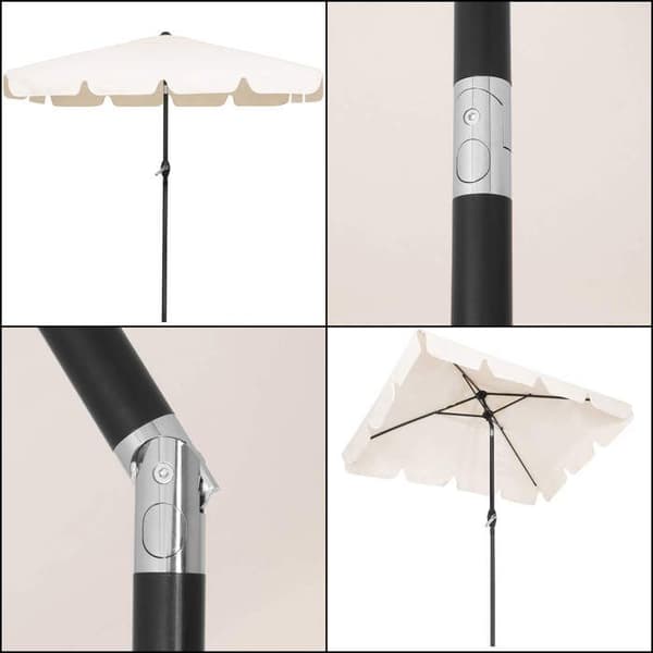 Trädgårdsparaply - Springos® - Rektangulär 240 cm - Lutning - Manuell vev - Ecru