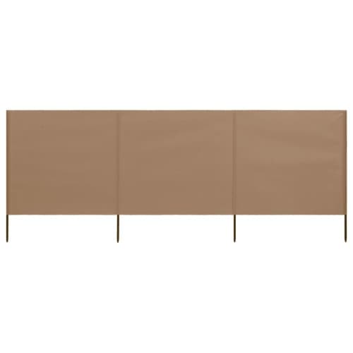 Vindskydd 3 paneler tyg 400x160 cm taupe