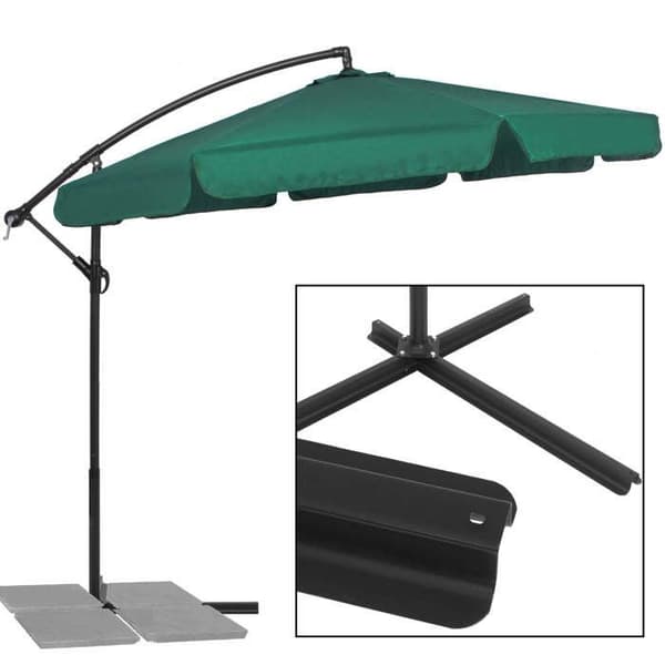 Springos® Parasol för trädgården med svängarm och vev, inklusive ett skydd 350 cm