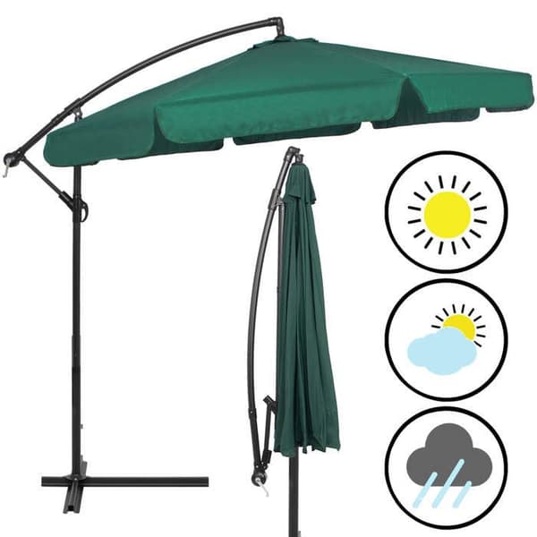 Springos® Parasol för trädgården med svängarm och vev, inklusive ett skydd 350 cm