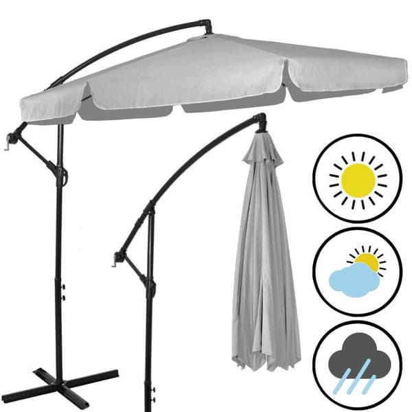 Springos® Parasol för trädgården med svängarm och vev, inklusive ett skydd 350 cm