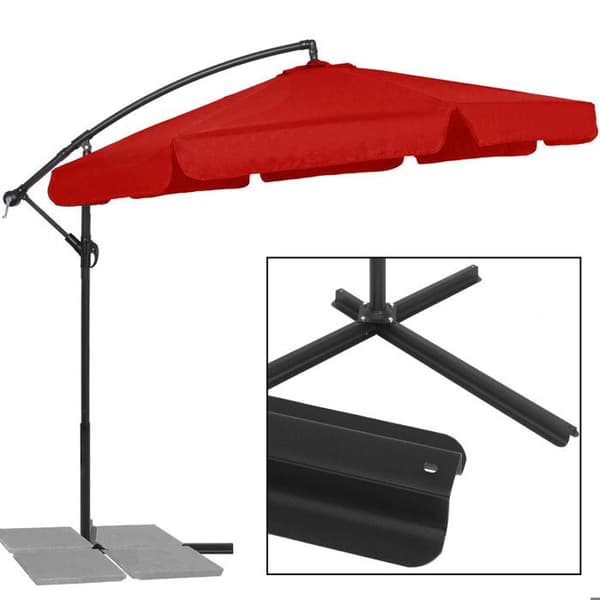 Springos® Parasol för trädgården med svängarm och vev, inklusive ett skydd 350 cm