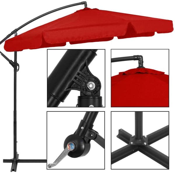 Springos® Parasol för trädgården med svängarm och vev, inklusive ett skydd 350 cm