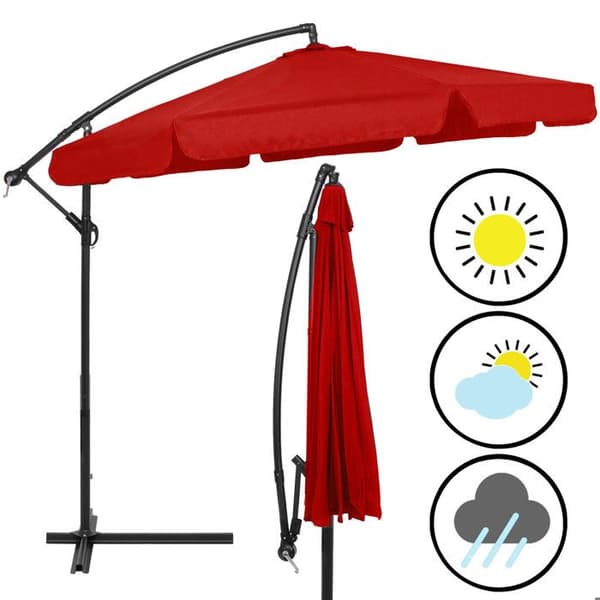 Springos® Parasol för trädgården med svängarm och vev, inklusive ett skydd 350 cm