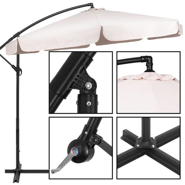 Springos® Parasol för trädgården med svängarm och vev, inklusive ett skydd 350 cm