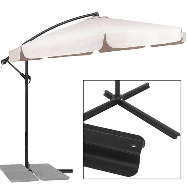 Springos® Parasol för trädgården med svängarm och vev, inklusive ett skydd 350 cm