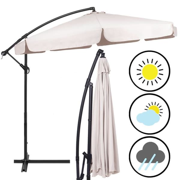 Springos® Parasol för trädgården med svängarm och vev, inklusive ett skydd 350 cm