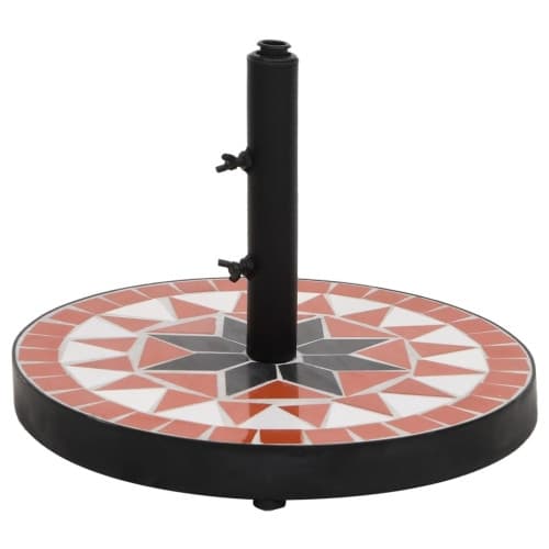 Parasollfot terrakotta och vit rund 12 kg
