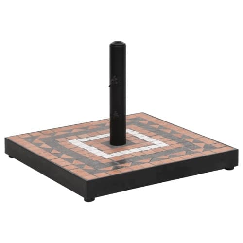 Parasollfot terrakotta och vit fyrkantig 12 kg