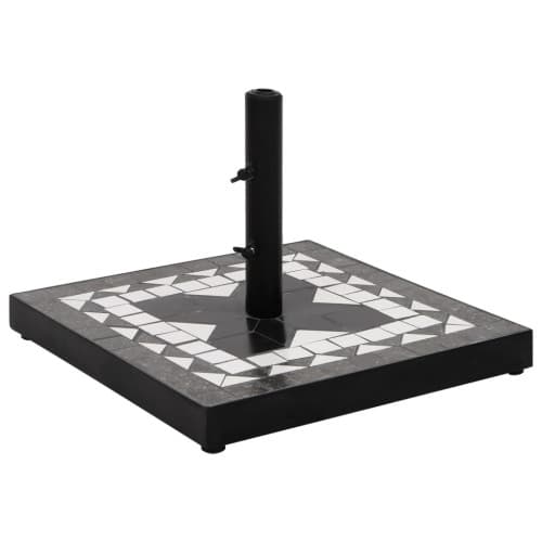 Parasollfot svart och vit fyrkantig 12 kg