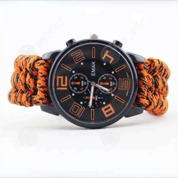 INN® Outdoor Mountaineering Sports Watch, Camping Luminous Survival Whistle, Fire Stick, Compass, Waterproof Watch, Saves