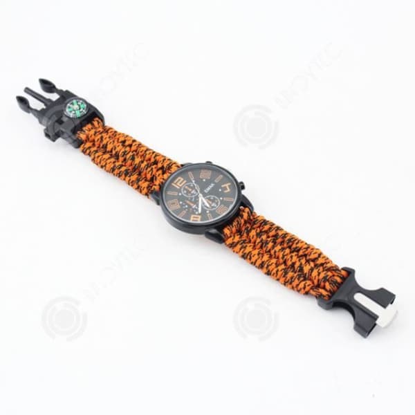INN® Outdoor Mountaineering Sports Watch, Camping Luminous Survival Whistle, Fire Stick, Compass, Waterproof Watch, Saves