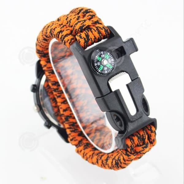 INN® Outdoor Mountaineering Sports Watch, Camping Luminous Survival Whistle, Fire Stick, Compass, Waterproof Watch, Saves