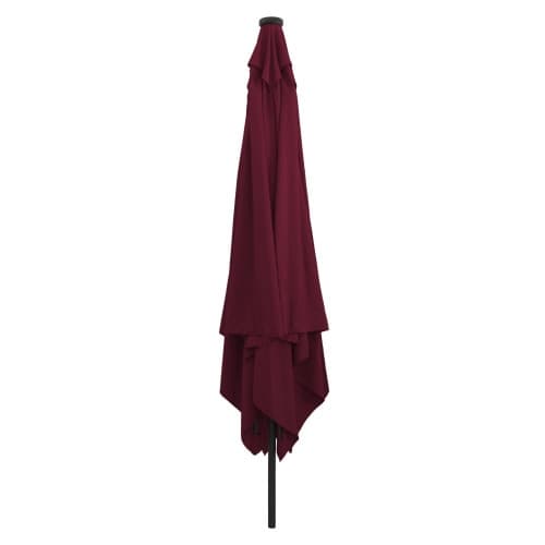 Fyrkantig Trädgårdsparasol med LED-lampor 295x245 cm Bordeauxröd