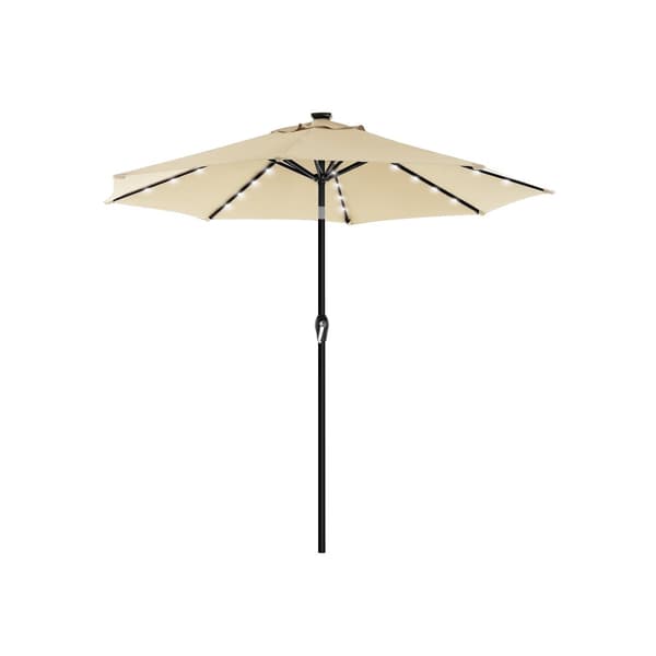 Parasol med LED solcellebelysning
