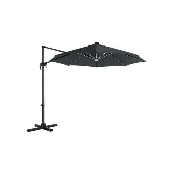 Aurinkovarjo LED-valolla harmaa