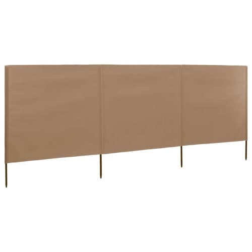 Vindskydd 3 paneler tyg 400x120 cm taupe