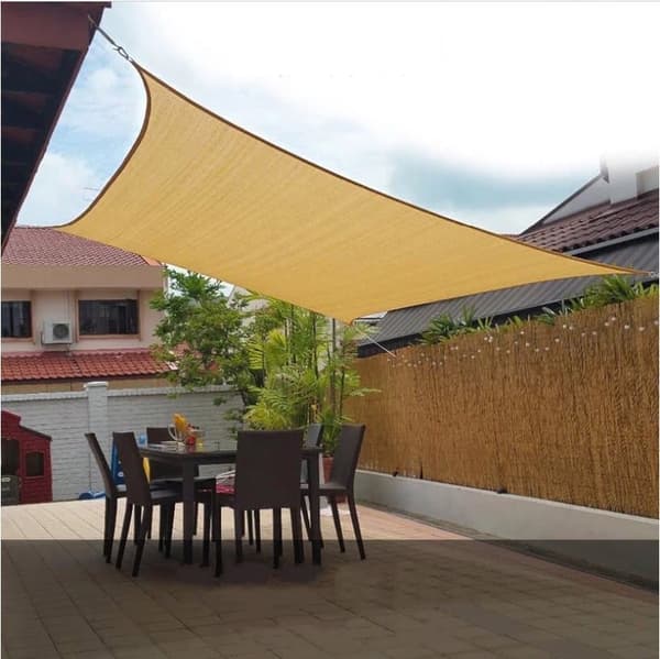 OBOSOE 5x3 m Solsegel, HDPE-Tyg, UV-Skydd för Terrass och Trädgård