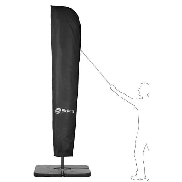 Skyddsöverdrag för svart rektangulärt parasoll - SEKEY - 265 x 70 cm - Vattentät och anti-UV