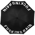 Miniatyrbild 1 av 3: "F****** regn" automatiskt fällbart paraply. Original svart paraply med meddelande. Mått: 106 cm - FISURA
