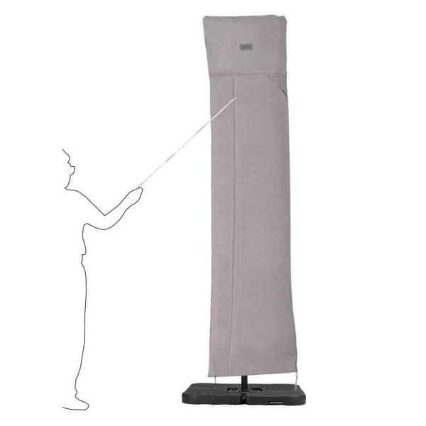 Skyddsöverdrag för fribärande parasoll - SEKEY - Ljusgrå - 260 x 65 cm - Ventilationsöppningar