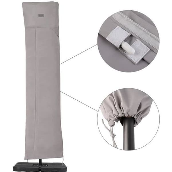 Skyddsöverdrag för fribärande parasoll - SEKEY - Ljusgrå - 260 x 65 cm - Ventilationsöppningar