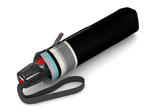 Fickparaply - Knirps - T.200 Medium Duomatic - Svart - Automatisk - Kvinna