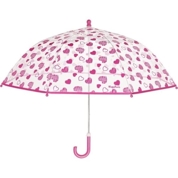 Playshoes barnparaply Hartjesfilles 70 cm transparent/rosa