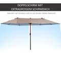 Miniatyrbild 4 av 9: Dubbel Solparaply, 460x270x240 cm, Ljus Kaffe
