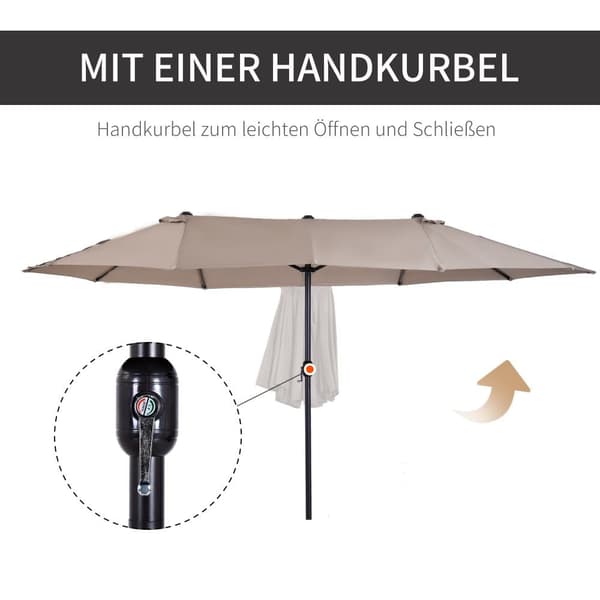 Dubbel Solparaply, 460x270x240 cm, Ljus Kaffe