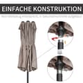 Miniatyrbild 6 av 9: Dubbel Solparaply, 460x270x240 cm, Ljus Kaffe