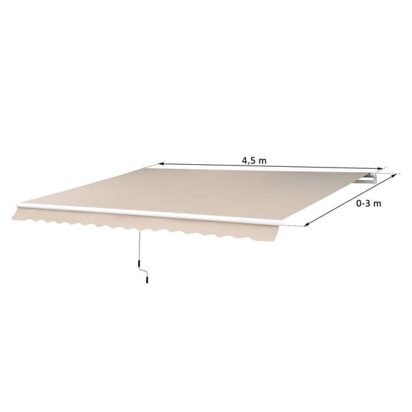 Markis, Alu-Markise Gelenkarmmarkise, L450 x B300 cm, Beige