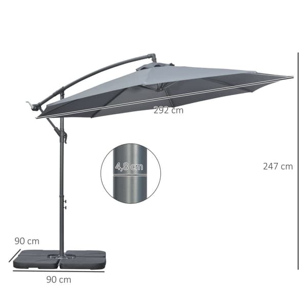 Patiovarjo, Ø2.92 m x 2.47 m, Harmaa
