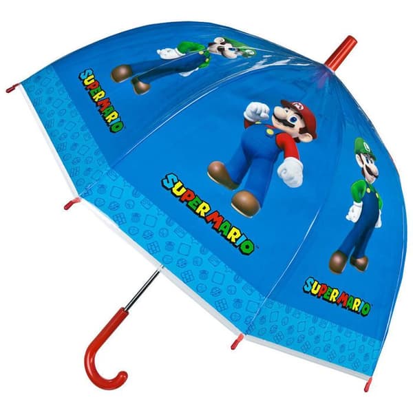 Barnparaply - Nintendo - Super Mario Bros - Blå - Manuell - Glasfiber