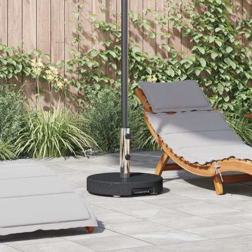 Parasollbas med Hjul Black Granite 29 kg Rund