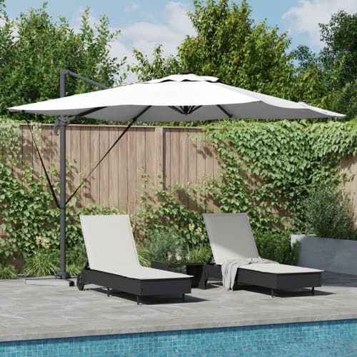 Cantilever Roma Parasol med LED-lampor Sand 286x285x270 cm Aluminium