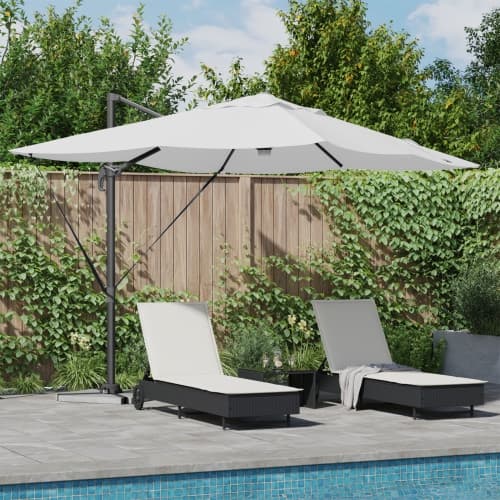 Cantilever Parasoll Sand Polyester, Aluminium Stor Justerbar