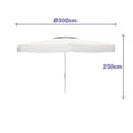 Miniatyrbild 3 av 4: White Beach Parasoll | Parasoll 300 cm | Utomhus Polyester Aluminium Trädgårdsparasoll - Marbueno