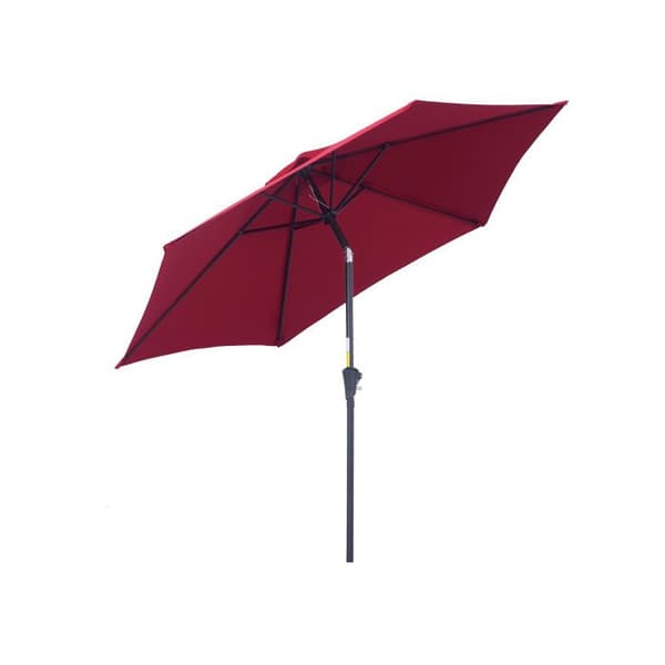 Trädgårdsparasol Marknadsparasol med vev Aluminium, Ø 2,6 m, 180 g/m² Röd polyester