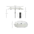 Miniatyrbild 3 av 6: Outsunny parasoll 295 x 219 cm dubbel parasoll med LED, justerbar vinkel, beige