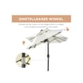 Miniatyrbild 5 av 6: Outsunny parasoll 295 x 219 cm dubbel parasoll med LED, justerbar vinkel, beige