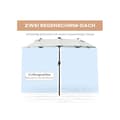 Miniatyrbild 6 av 6: Outsunny parasoll 295 x 219 cm dubbel parasoll med LED, justerbar vinkel, beige