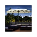 Miniatyrbild 2 av 6: Outsunny parasoll 295 x 219 cm dubbel parasoll med LED, justerbar vinkel, beige