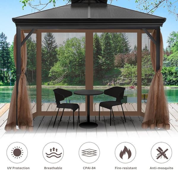 OBOSOE hyttysverkko puutarhapaviljonkiin, universaali korvaava hyttysverkko paviljonkiin