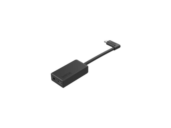 GoPro - Mikrofonadapter - USB-C (han) vinklet til stereo mini-jackstik, USB-C (hun) - sort - for Fusion; HERO5; HERO5 økt; HERO6 Svart; HERO7 Svart