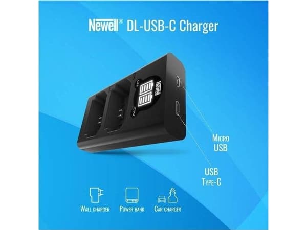 Newell DL-USB-C kaksikanavainen laturi AHDBT-901 akuille Newell DL-USB-C kaksikanavainen laturi AHDBT-901 akuille