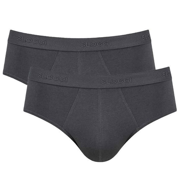 Sloggi Herr 24/7 Midi 2P Plain Boxershorts, svart, Xx-Large (tillverkares storlek: 40)