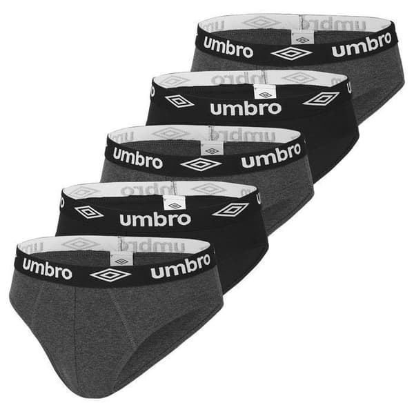 Umbro Herrkalsonger 100 % bomull, herrunderkläder, allergivänliga, mjuka och naturliga (paket med 5) - flerfärgad