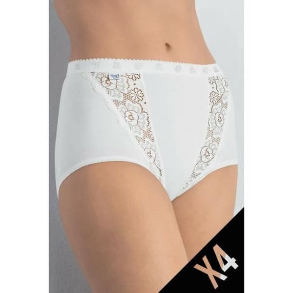 SLIP - SLOGGI - CHIC MAXI - 3 SLIPS + 1 GRATIS - FÄRG VIT - 85% BOMULL
