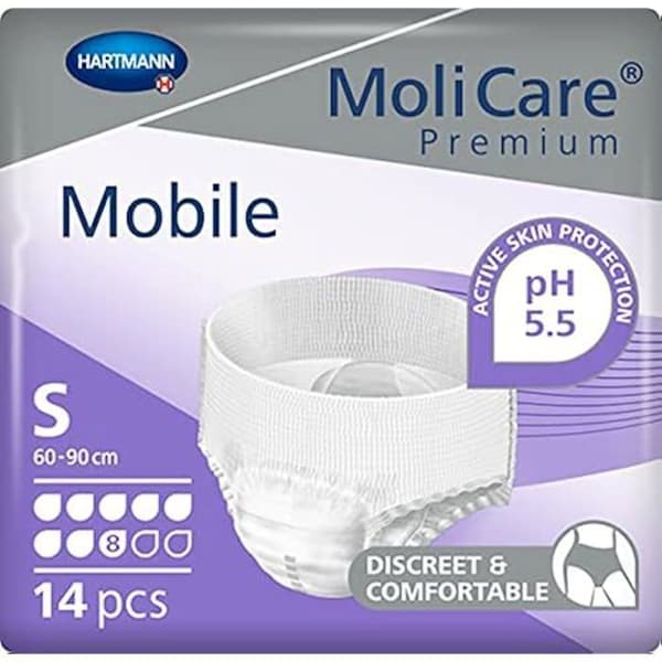 Absorberande Inlägg - MOLICARE - Premium Mobile - Absorptionsnivå 8 droppar - Andningskomfort - Blandad